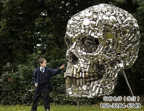 商業街骷髏雕塑 烤漆骷髏頭雕塑 彩繪鬼怪雕塑