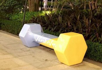 彩繪啞鈴雕塑廠家 景觀景觀雕塑 街頭體育雕塑