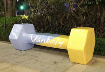 烤漆啞鈴雕塑廠家 鋼管體育雕塑 室內景觀雕塑