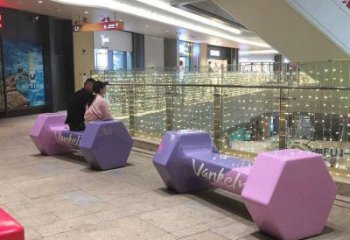 中式啞鈴雕塑廠家 啞光體育雕塑 游樂場景觀雕塑