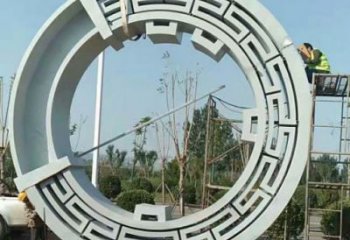 庭院花環雕塑 公園雕塑 鍛造環形雕塑