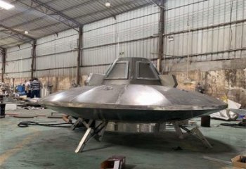 戶外飛碟雕塑 噴漆飛船雕塑 燈光宇宙雕塑