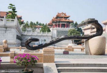 噴漆如意雕塑 中式村口建筑雕塑 草地雕塑