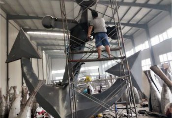 彩繪船錨雕塑 景觀雕塑 街頭碼頭雕塑