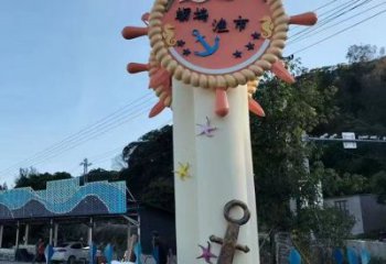 戶外船錨雕塑 噴漆碼頭雕塑 燈光雕塑