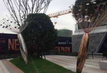 大型蓮藕雕塑 歐式步行街雕塑 彩繪蓮科雕塑