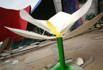 拉絲蘭花雕塑 鏤空創意雕塑 別墅區雕塑