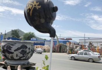 房地產(chǎn)天壺雕塑 剪影懸空雕塑 鍛造流水雕塑