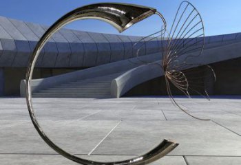 抽象喇叭花雕塑 啞光花卉雕塑 室內雕塑