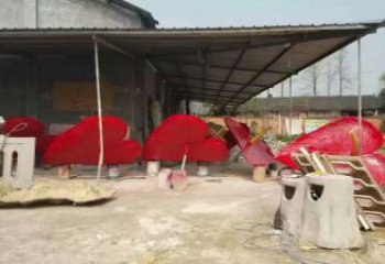 烤漆喇叭花雕塑 鋼管花卉雕塑 室內雕塑