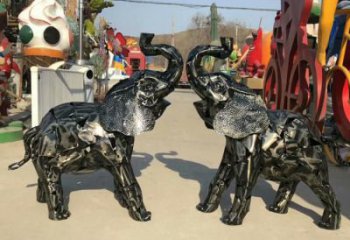 景區大象雕塑觀賞型，公園小品，鐵藝大象雕塑生產商