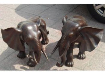 制作藝術(shù)大象雕塑選定，鑄銅工藝，紅銅大象雕塑預(yù)定