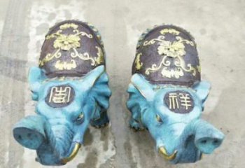 金屬大象景觀雕塑批發(fā)，街頭藝術(shù)，彩繪大象雕塑展品