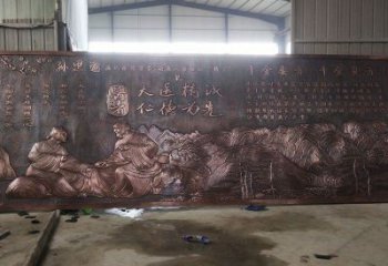 抽象浮雕制造，福字雕塑，黃銅福字浮雕展品