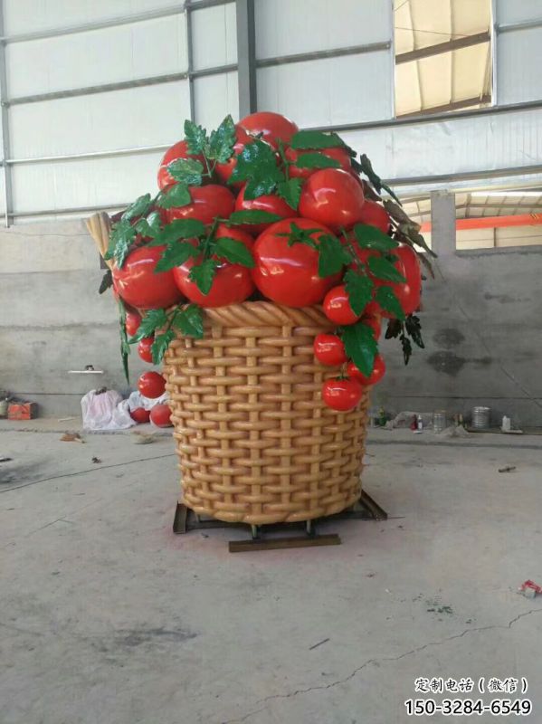 果籃雕塑承接，陸地擺件，廣場草莓果籃雕塑制造商