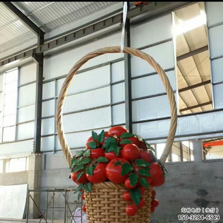 地產(chǎn)果籃雕塑提供，露天雕塑，番茄果籃雕塑承接