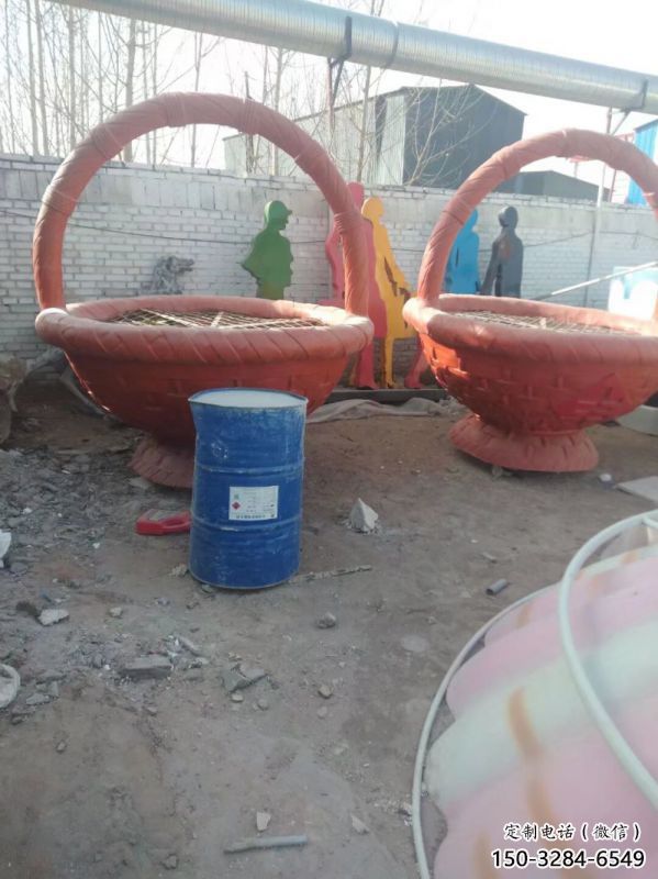 文化果籃雕塑專供，景區(qū)雕塑，葡萄果籃雕塑提供