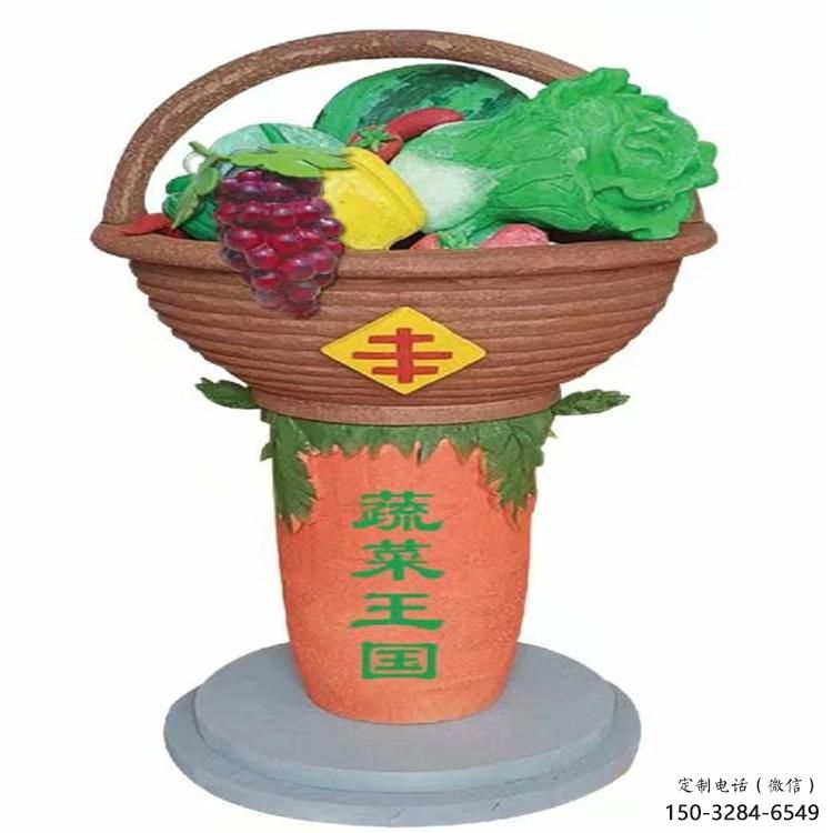 果籃雕塑定價，街景小品，鐵藝果籃雕塑批發