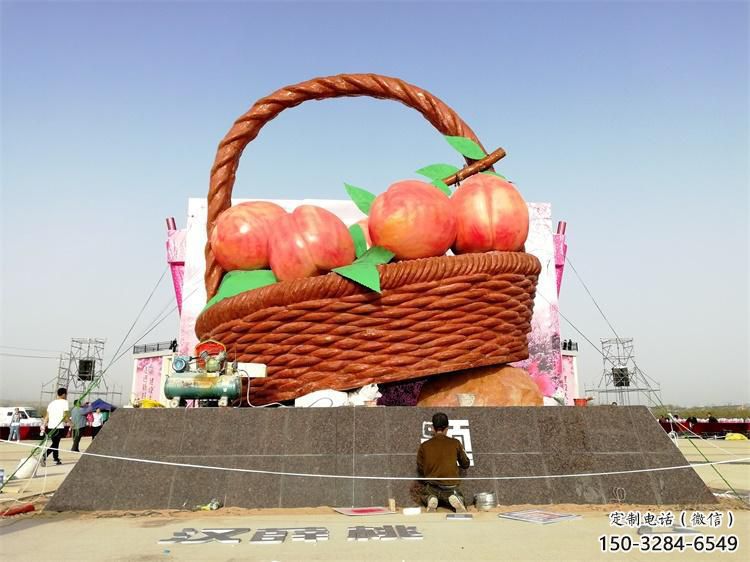 鐵藝果籃雕塑精品，小區雕塑，鐵藝果籃雕塑提供