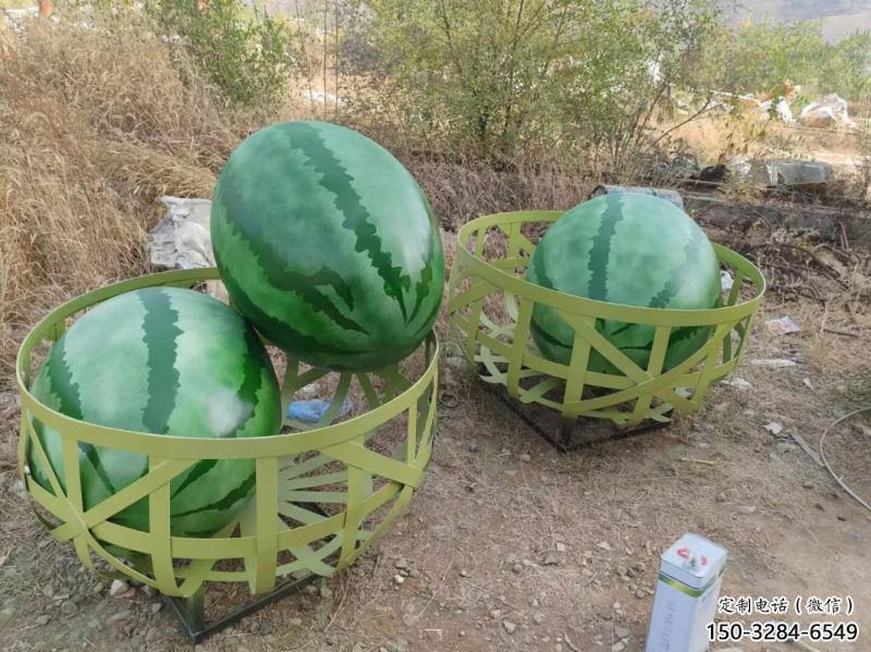 果籃雕塑承接，城市雕塑，景觀西瓜果籃雕塑精品