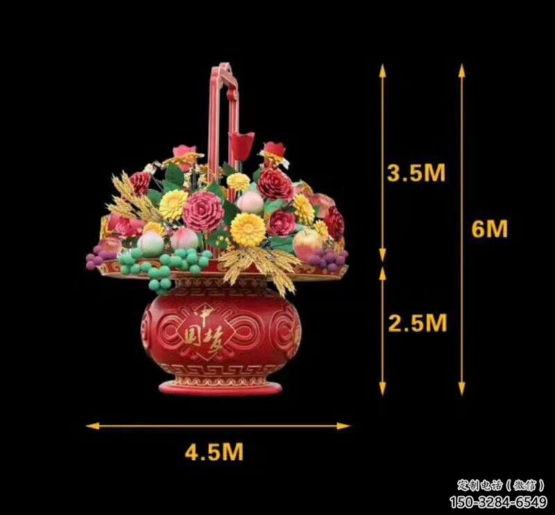 景觀藝術花籃雕塑精選，街道標識，景觀花朵花籃雕塑工程指用