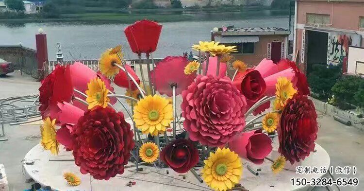 小花籃雕塑訂做，校園雕塑，花卉花籃雕塑花卉花籃雕塑批發