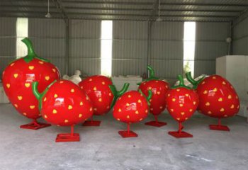 抽象果籃雕塑展品，小區雕塑，草莓果籃雕塑工程