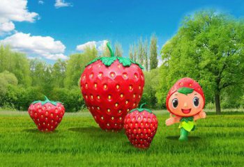 果籃雕塑常用，景觀概念，草莓果籃雕塑異型