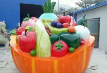 果籃雕塑精選，露天雕塑，景觀蔬菜果籃雕塑展品