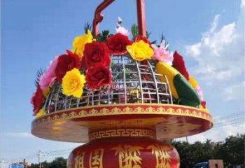 花籃雕塑園林建筑通用，街頭雕塑，企業(yè)慶典花籃雕塑標(biāo)準(zhǔn)