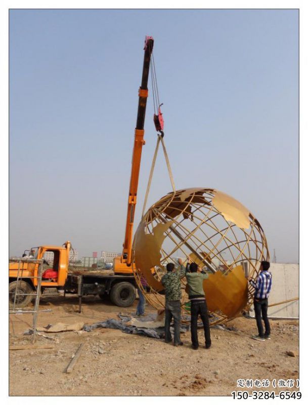 地球儀雕塑標準，彩鋼制作，烤漆地球儀雕塑廠家優價