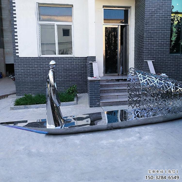 乘船人雕塑通用，鍛造工藝，中式不銹鋼乘船人雕塑通用