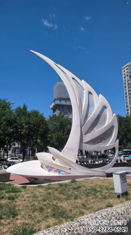 揚帆遠航雕塑精選，市標雕塑，不銹鋼揚帆遠航雕塑觀賞型