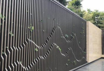 鏤空景墻雕塑，拉絲工藝不銹鋼雕塑