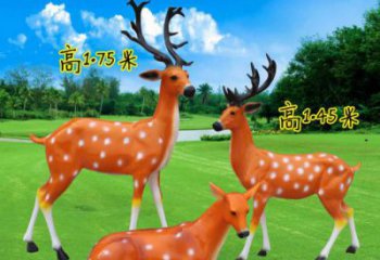 彩繪梅花鹿雕塑選用，廣場雕塑，玻璃鋼動物雕塑選用