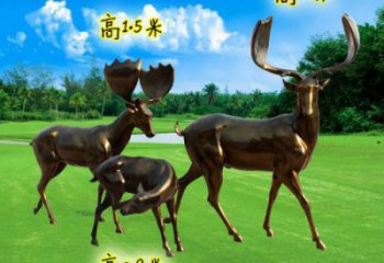 烤漆梅花鹿雕塑，彩繪工藝，玻璃鋼動物雕塑廠家