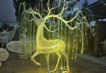 梅花鹿雕塑精選，美陳雕塑，燈光梅花鹿雕塑通用
