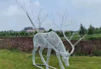 梅花鹿雕塑指用，景觀雕塑，園林燈光梅花鹿雕塑點擊