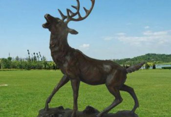 園銅梅花鹿雕塑，美陳雕塑，制造梅花鹿銅雕塑