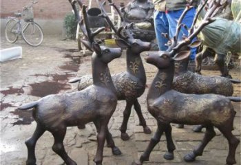 銅小鹿雕塑展品，花園小品，小鹿銅雕塑優(yōu)選