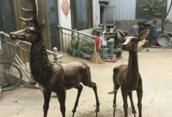 銅鹿雕塑，鑄銅動物雕塑