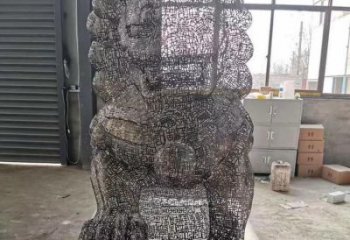 鏤空獅子雕塑預(yù)定，城區(qū)小品，不銹鋼獅子雕塑制造商