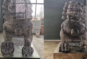 透雕獅子雕塑常用，鏤空概念，不銹鋼獅子雕塑展品