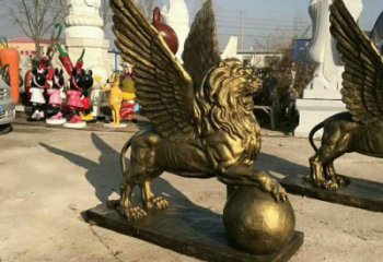 紀(jì)念獅子雕塑生產(chǎn)，廣場雕塑，飛獅雕塑展品