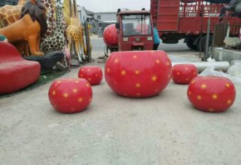 玻璃鋼草莓坐凳雕塑生產制作