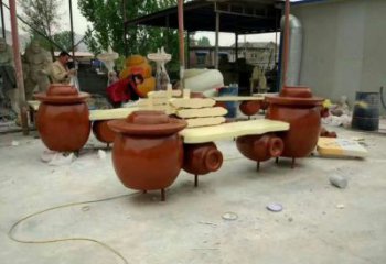 壇子坐凳雕塑,抽象藝術原理，玻璃鋼坐凳雕塑制作