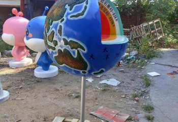 地球雕塑展品，街頭雕塑，不銹鋼地球雕塑供需