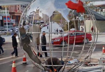 地球儀雕塑供需，標識雕塑，鏡面地球儀雕塑制造商