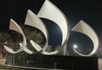 農村帆船雕塑，烤漆景觀雕塑，抽象效果