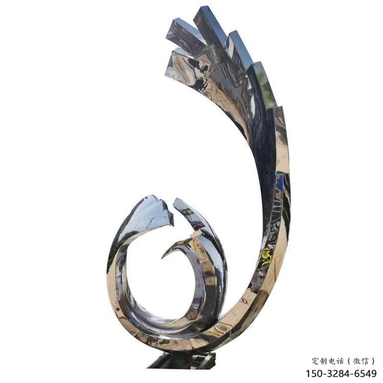 鳳凰雕塑制作，鏡面概念，亮面不銹鋼鳳凰雕塑專供